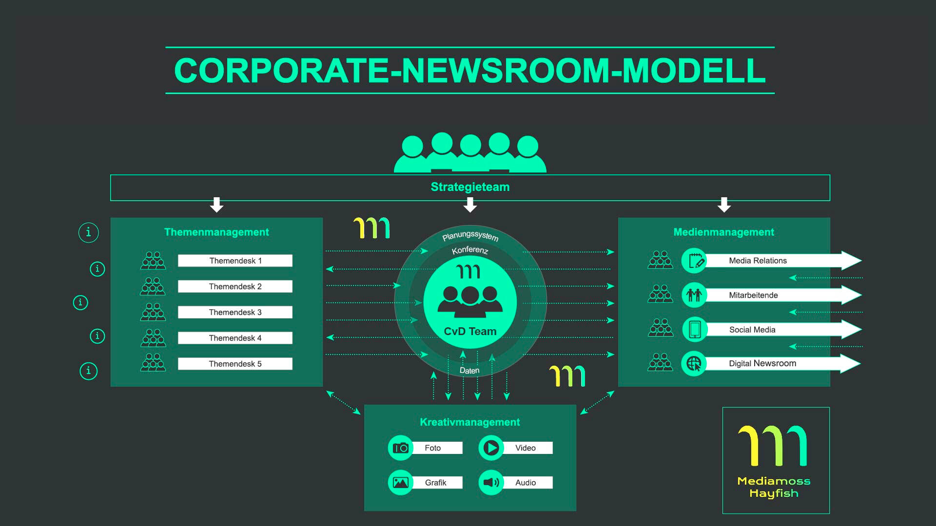 Mediamoss Hayfish Newsroom Modell